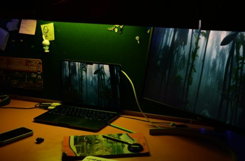 Cluttered computer workspace representing a messy desktop