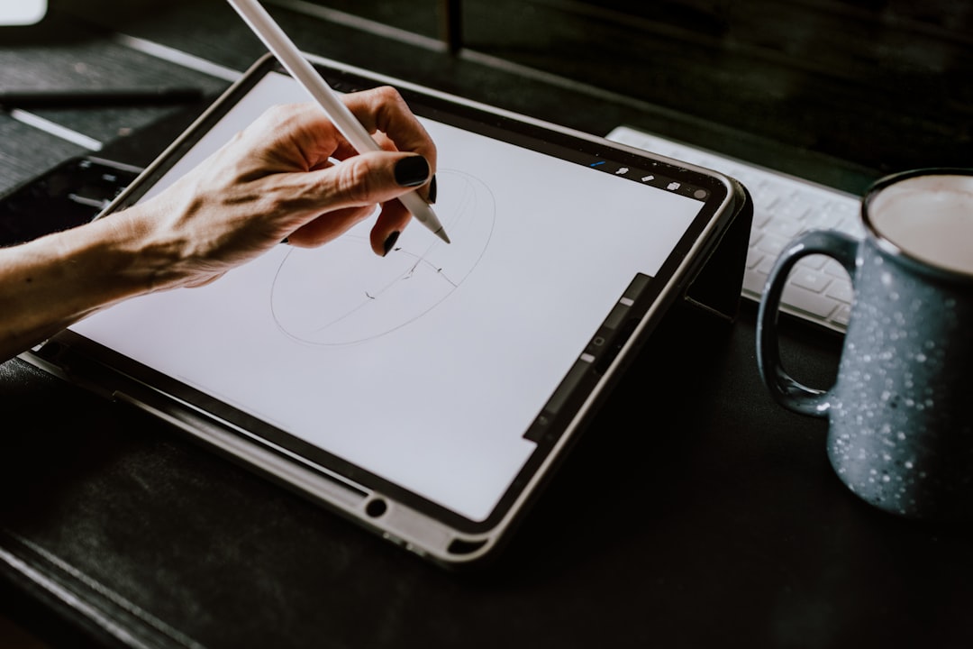 Artist drawing on a tablet for digital illustration