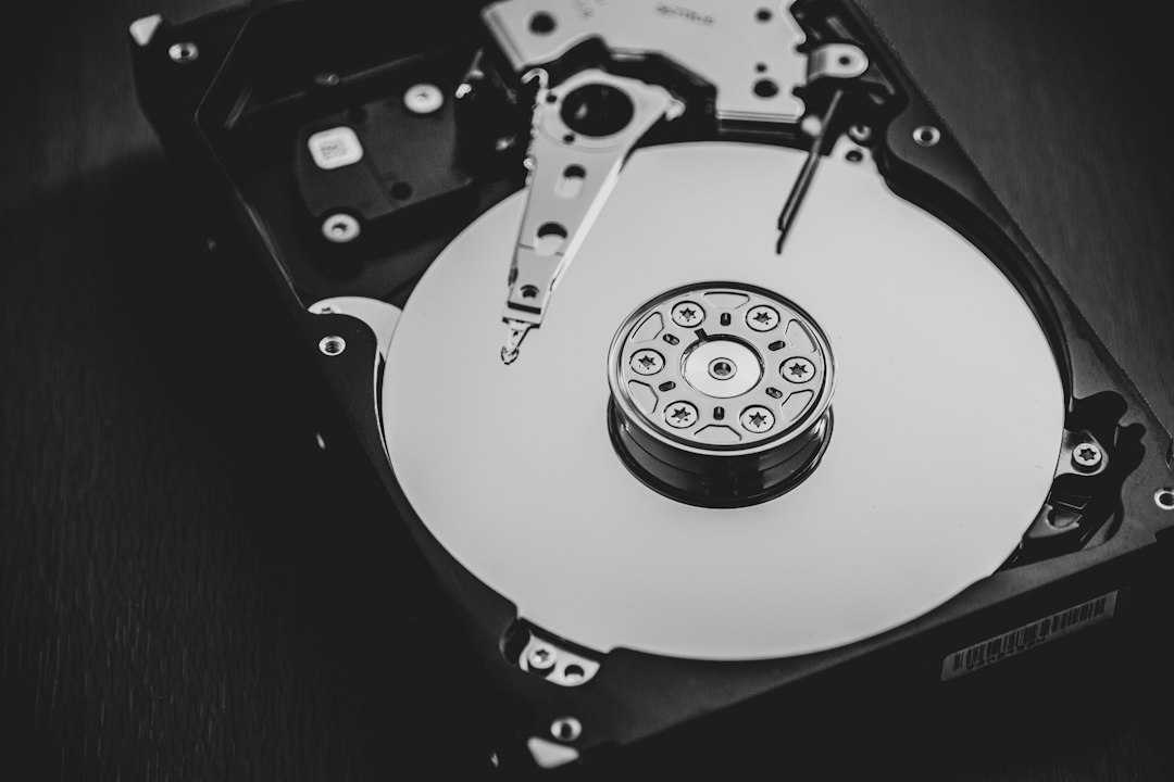 Computer hard drive representing storage health and maintenance